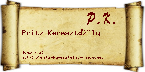 Pritz Keresztély névjegykártya